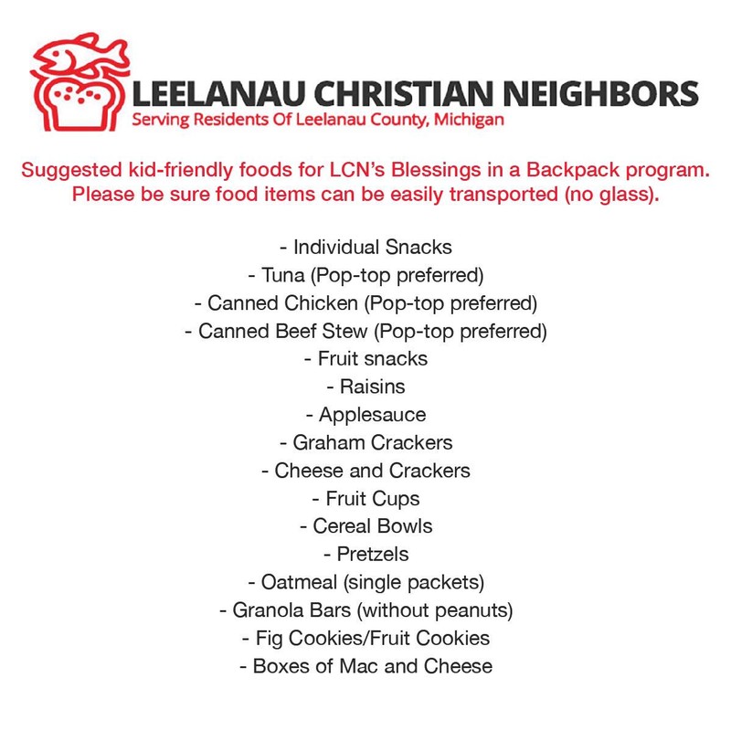 Leelanau Christian Neighbors Donations