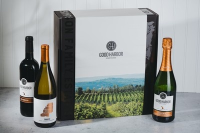 A personalized wine gift box from Lake Leelanau, Michigan's Good Harbour Vineyards