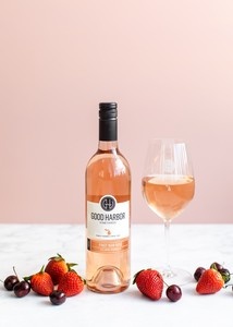 The Pinot Noir Rosé wine is produced in Lake Leelanau, Michigan, by Good Harbour Vineyards