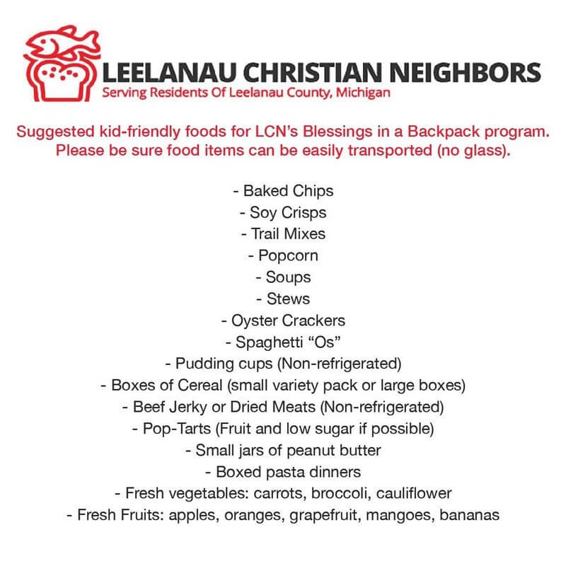 Leelanau Christian Neighbors Donations